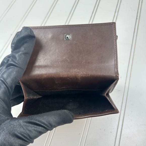 Gucci Vintage Brown Leather Canvas GG Bifold Wallet - Picture 9 of 9